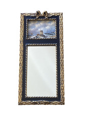 MIROIR TRUMEAU ANCIEN - TABLEAU HUILE SUR PANNEAU SIGNÉ -