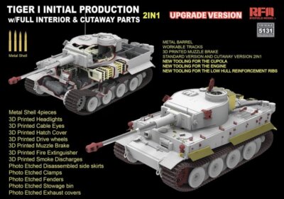 RFM 5131 Tiger I Initial Prod Early 1943 w/ Full Interior Updated Version 1/35