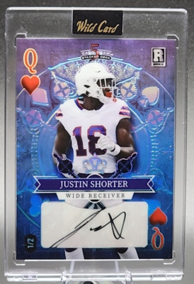 Justin Shorter 1/2 2023 Wild Card 5 Card Draw Rookie RC Auto Raiders UF PSU SSP