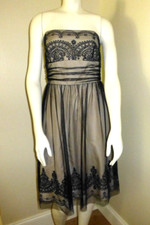 NWT David's Bridal Strapless Tulle Dress with Caviar Beading Size 8