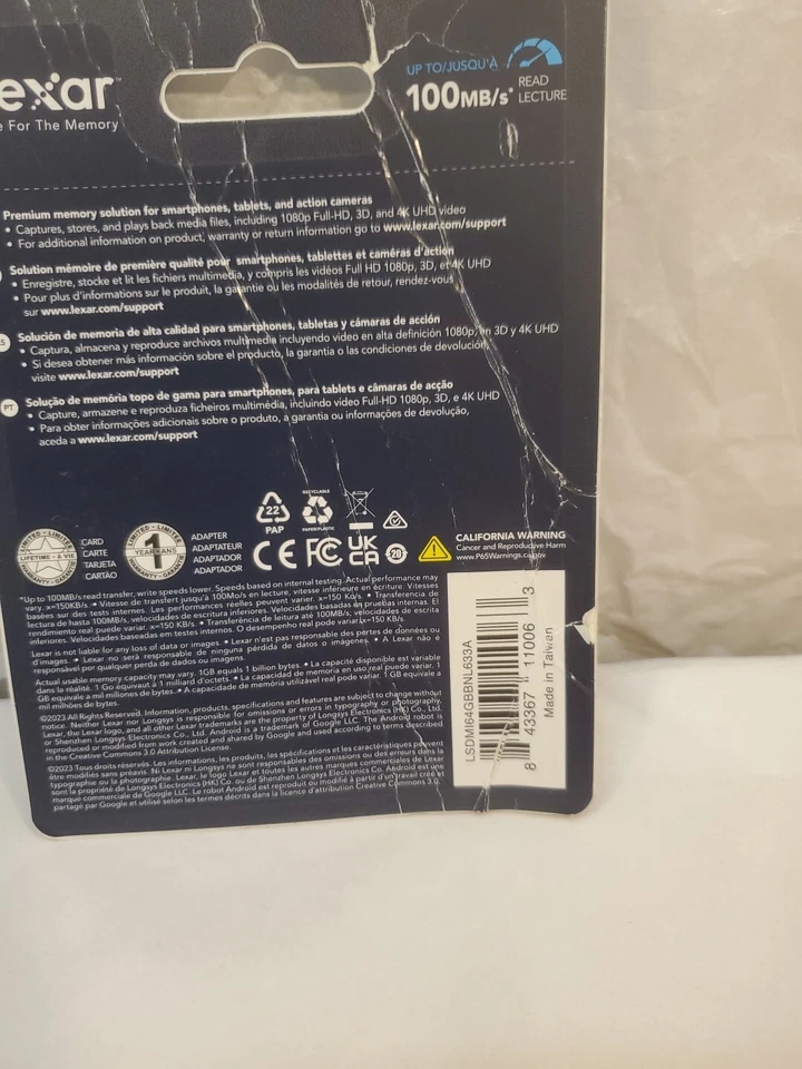 Lexar International LSDMI64GBBNL633A 64gb High Performan 633x Microsdhc Uhs-i - Image 3 of 3