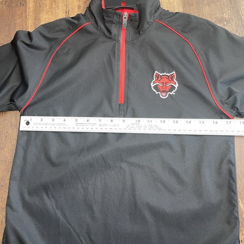 EUC Arkansas State Red Wolves schwarz/roter Pullover 1/4-Reißverschluss Windbreaker Größe Small - Bild 6 von 13