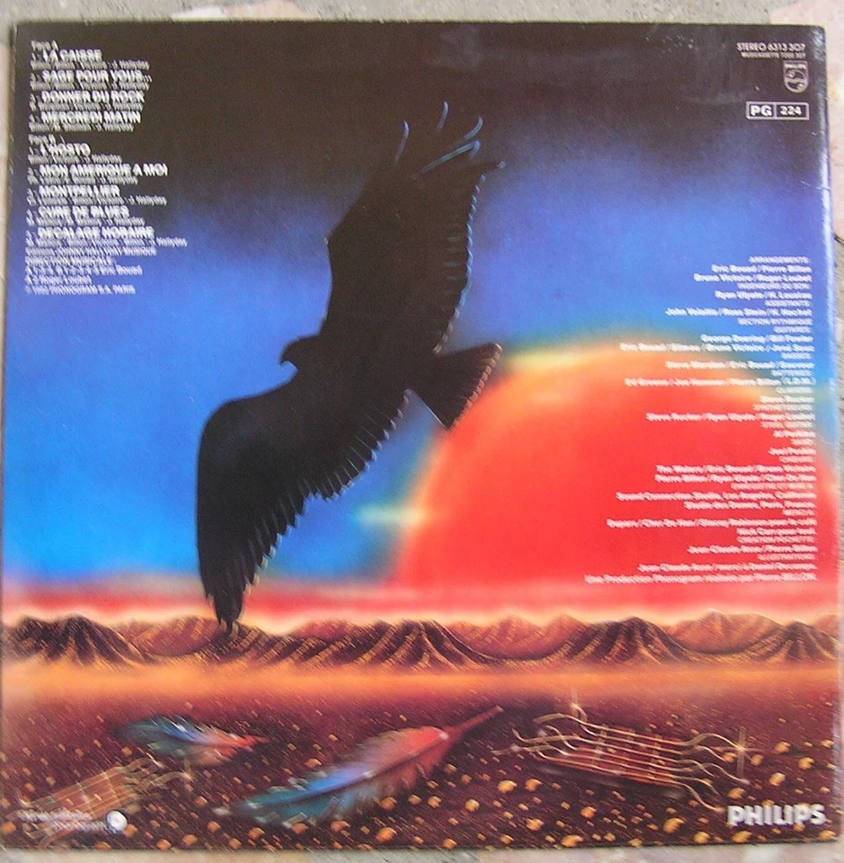 Johnny HALLYDAY " quelque part un aigle " LP de 1982 - Photo 2/2