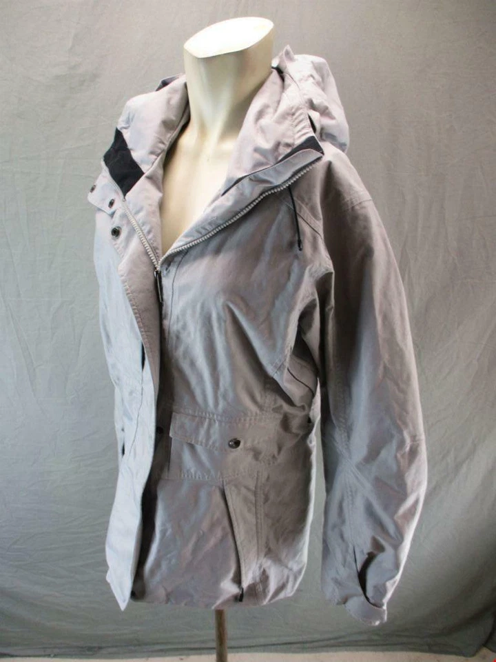 Nau Size L Women Gray Athletic Full Zip Active Hooded Windbreaker Jacket 6G798 Foto 3 de 4