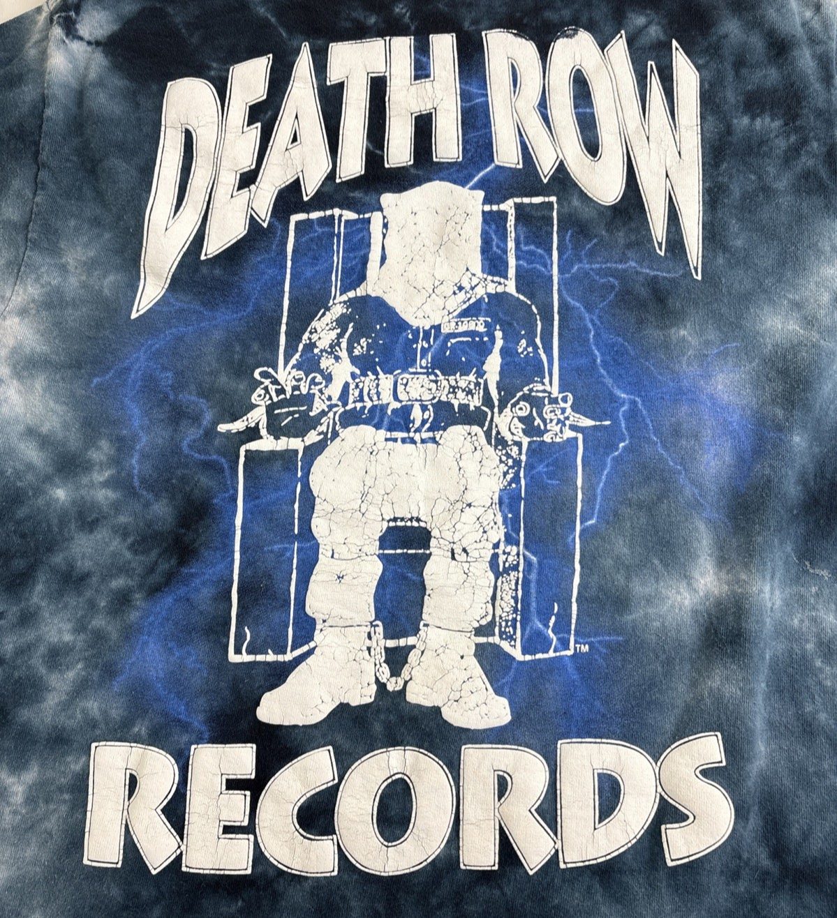 FILA Death Row Records Tye Dye T Shirt Uomo Taglia Large Blu Adulto Small