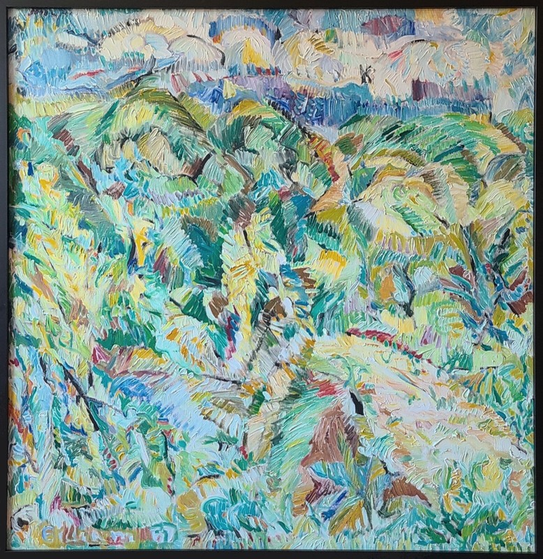 Signed Gilliam, 1987 Large 49" x 48" Abstract Original Painting African American