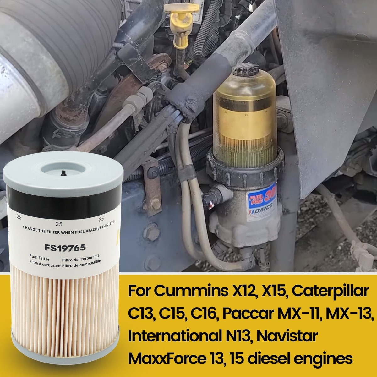 5/For Fleetguard Fuel Water Separator Filter FS19765 Cummins ISX