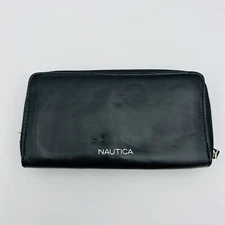 Nautica Bulk Cargo Womens RFID Wallet Clutch Zip Around Organizer Black
