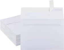 50 Pack White Envelopes, 5 X 7 Inch A7 Envelopes for Cards, Invitations, Postcar
