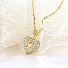Sterling Silver Diamond Necklace - Heart-shaped Elegance