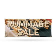 Rummage Sale Vinyl Banner Sign with Metal Grommets Heavy-Duty Single-Sided