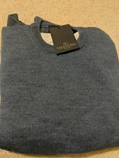 Valentino Jeans Blue Sweater Virgin Wool Acrylic Size 50 NWT