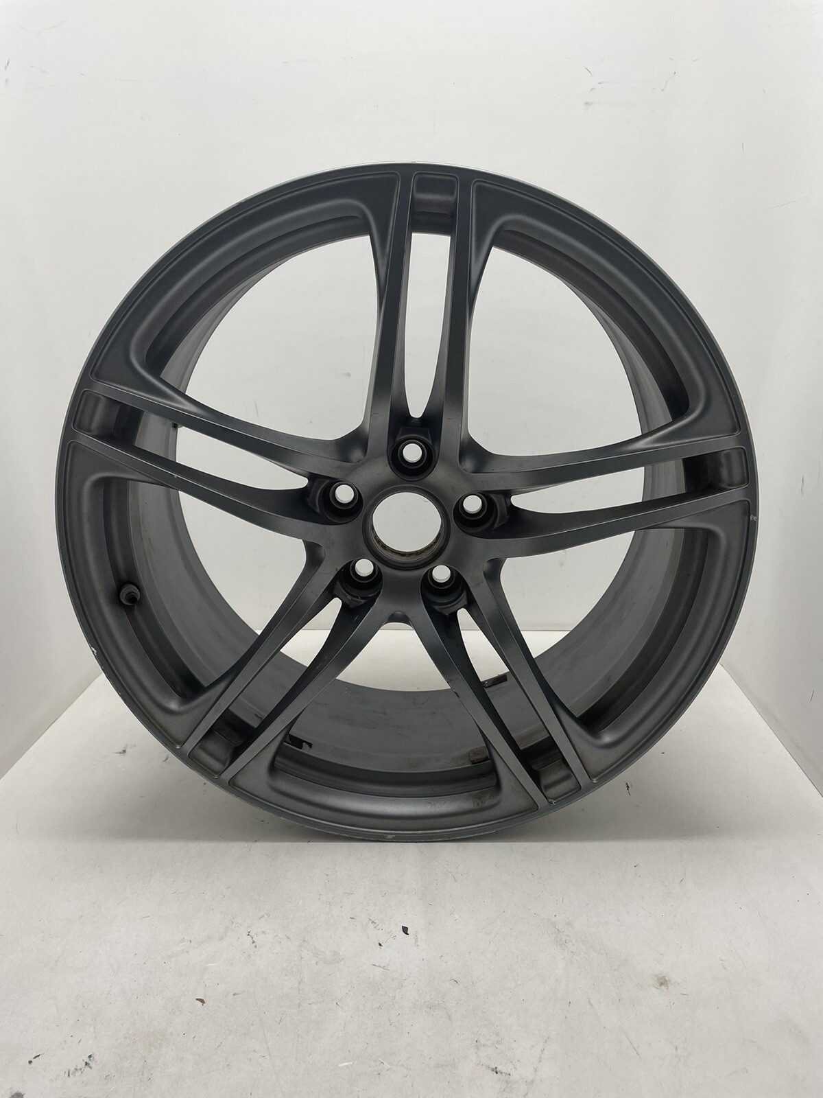 2011-2014 AUDI R8 19X8.5 FRONT 5 DOUBLE SPOKE TITANIUM FINISH WHEEL RIM OEM