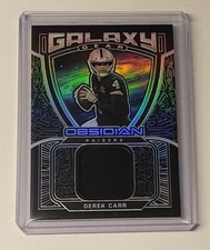 2021 OBSIDIAN DEREK CARR GALAXY GEAR PATCH ETCH SP 018/100 - PLAYER WORN/USED