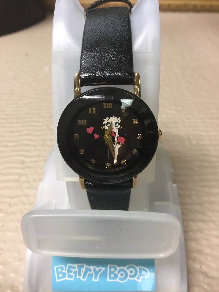 Betty Boop black vintage watch needs battery ? FOSSIL BETTY BOOP CARTOON TANK VINTAGE QUARTZ WATCH $ 249  main image 4