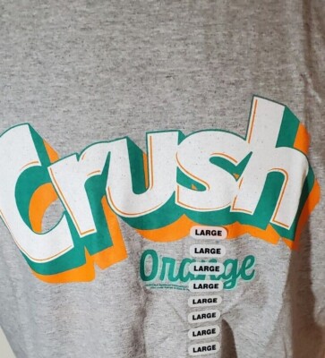 Orange Crush Soda Vintage Heather Grey T-Shirt - Size Large - NWT SHIPFAST