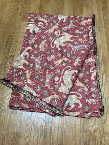 2 Panels Custom Designer Fabric Lined Curtains Drapes ~ Red Animal Print 118x82 - 第 1/17 張圖片