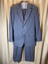 Mens Vtg 70s Pagano West 2 Piece Western Suit Gray Size 40L Pants 33-31 Wool