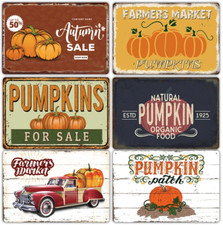 Pumpkin Food Halloween Retro Metal Plates Sign Wall Decor Home Bar Pub Kitchen