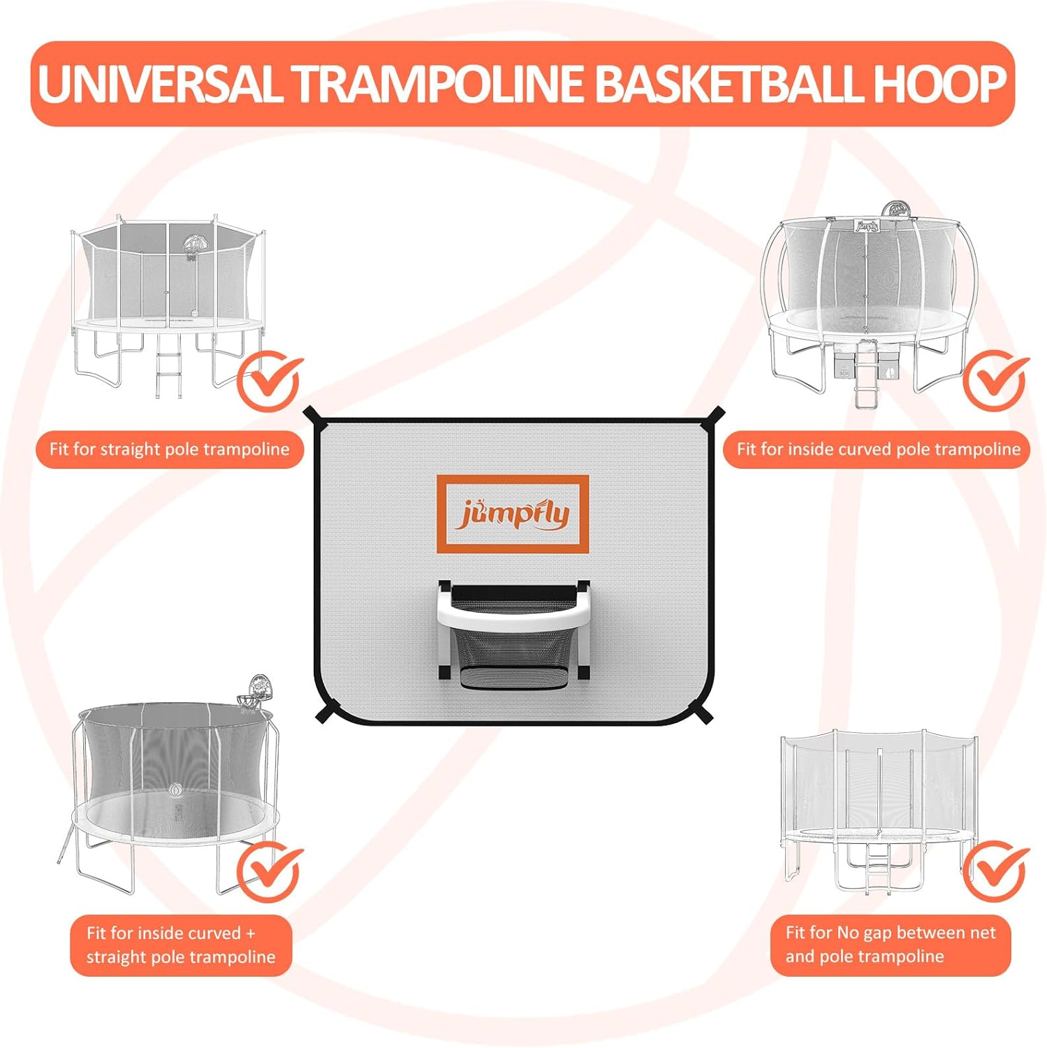 Trampoline Basketball Hoop Attachment with Enclosure, 2 Mini
