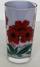 Boscul Red Azalea Peanut Butter Water Glass Glasses Drinking Kitchen -extra leaf