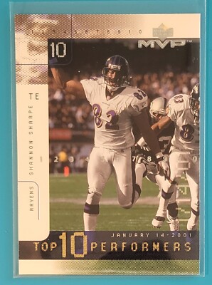 2001 Upper Deck MVP Top 10 Performers #TOP10 Shannon Sharpe Baltimore Ravens 