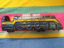 BLUE FIREBALL EXPRESS 4607 ENGINE TIN TOY LOCOMOTIVE JAPAN MODERN TOYS VINTAGE