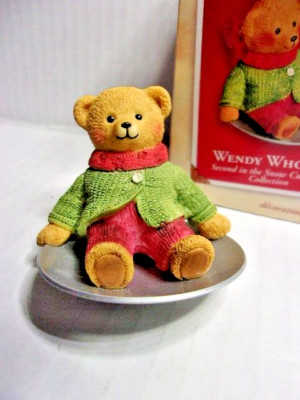Hallmark Wendy Whoosh 2nd Snow Cub Club Ornament Bear Saucer Sled 2002 Vintage