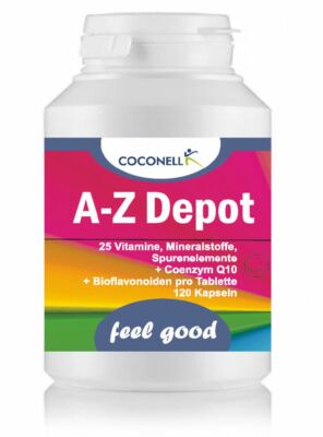 Multivitamin A-Z Tabletten Depot - 25 Multivitamine + Q10 - 4 Monatspackung
