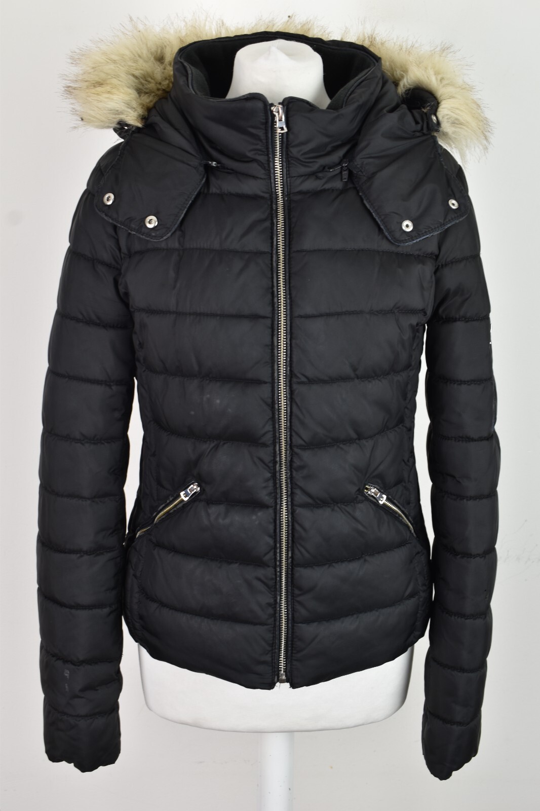 ZARA Black Padded Jacket size S Womens Full Zip Outdoors Outerwear Womenswear