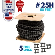 #25H Heavy Duty Roller Chain 50 Feet with 5 Connecting Link