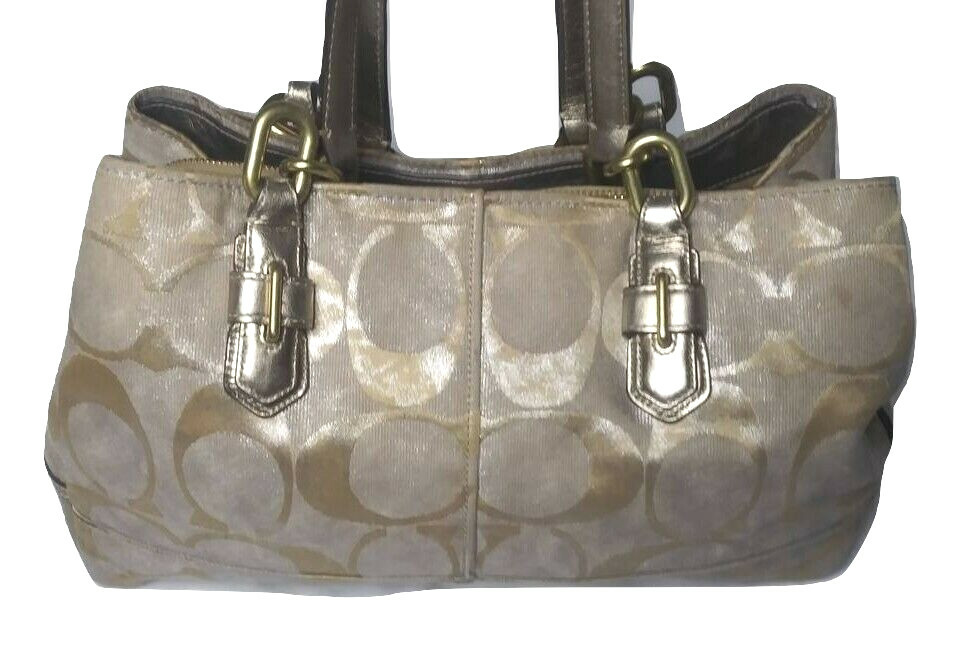 ハンドバッグ、スポーツバッグなど Coach Chelsea Patina Signature Jayden 18687 Gold Khaki