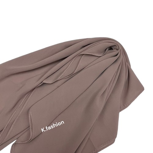 Sciarpa hijab chiffon semplice di alta qualità scialle morbida Georgette Dubai elegante - Foto 97 di 125