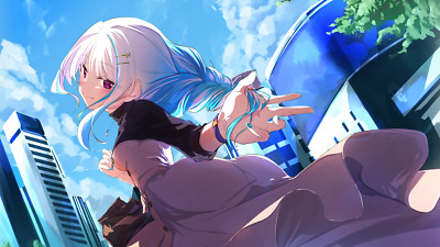 Anime girls namikimiki artwork multicolored hair purple Playmat Game Mat Desk