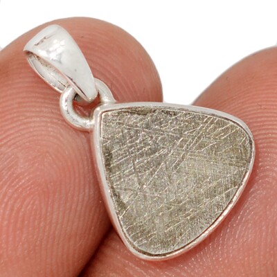 Natural Muonionalusta Meteorite Sweden 925 Silver Pendant Jewelry CP71880