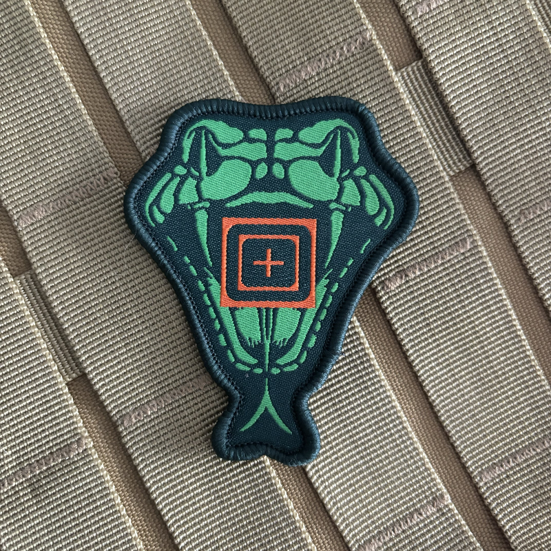 511 Printed High Detail Colorfast Snake Tactical Morale Hook & Loop Patch