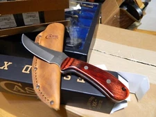 CASE & SONS CUTLERY 8 1/2" ROSEWOOD HUNTER FIXED BLADE KNIFE LEA SH. MODEL #398