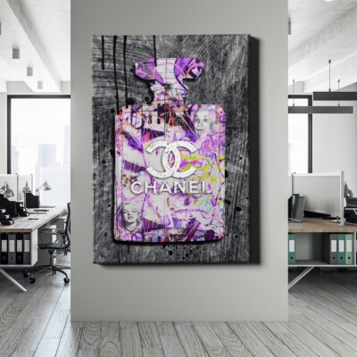  WANDBILD LEINWAND,  ACRYLGLAS LUXUS MARKEN PINK GRAU EXKLUSIVE WANDDEKO PREMIUM