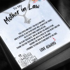 To My Mother in Law gift pendant herringbone necklace, Mothers day, birthday.