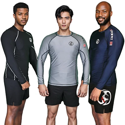 KOMBAT USA KOMBAT Full Sleeve Pro Rash Guard No-Gi BJJ MMA Compression Workout Shirt