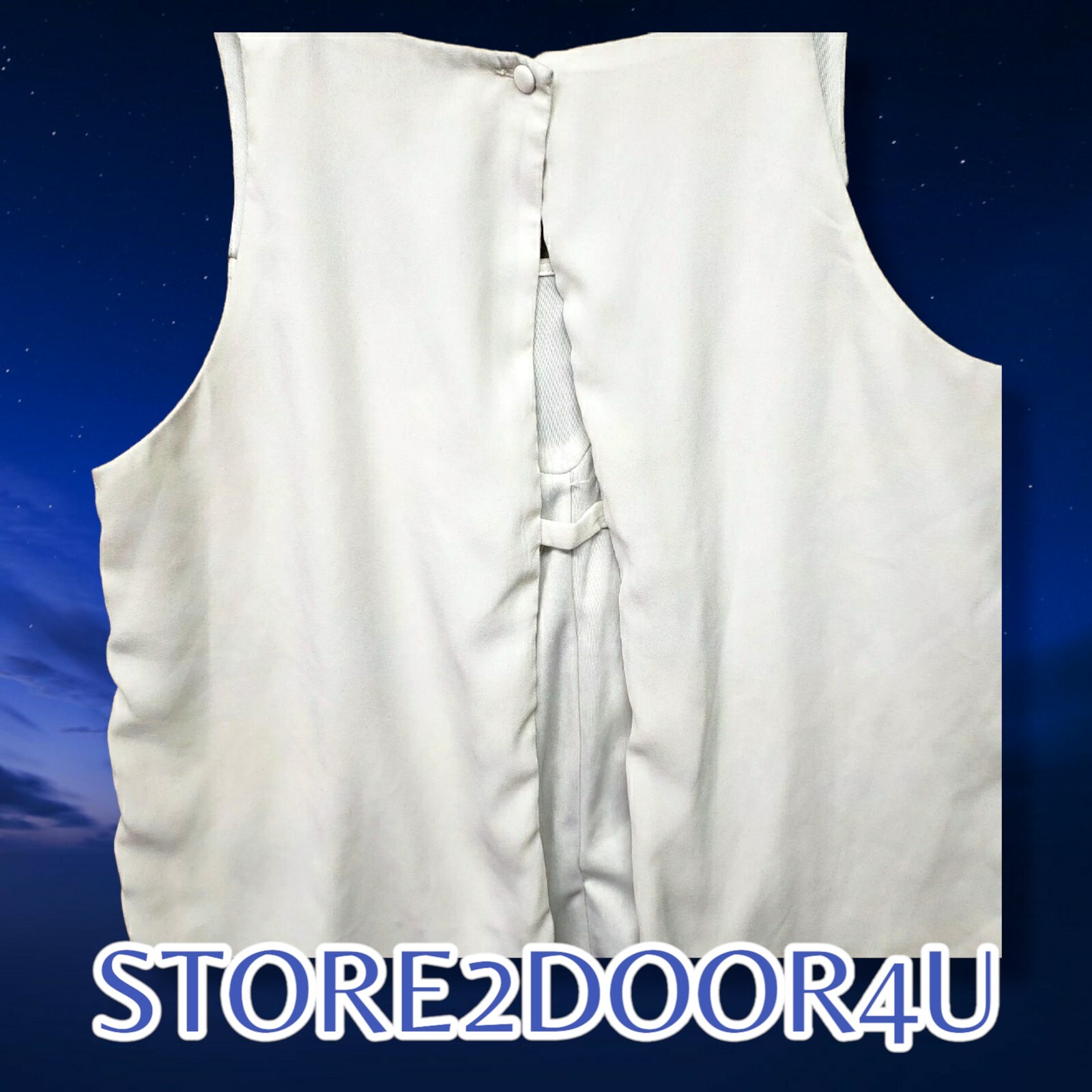 BKE BOUTIQUE MEDIUM WHITE SHEER SUMMER BLOUSE w BLACK FLORAL LACE, OPEN BACK