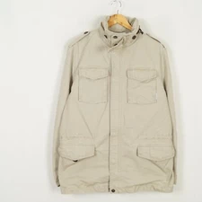 PEAK PERFORMANCE ARCHER Men's Military Jacket Size L Cotton Foldable Hood