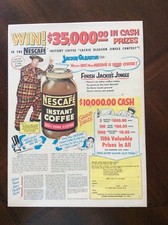 Vintage 1953 magazine ad Nescafe instant Coffee Jackie Gleason amazing