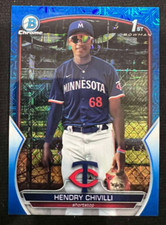 HENDRY CHIVILLI Twins 2023 Bowman Chrome Prospect 1st Blue Refractor RC #041/150