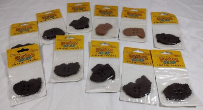 Wang s Western Gear Leather Conchos Brown & Tan Lot of 11 Pkg of 2