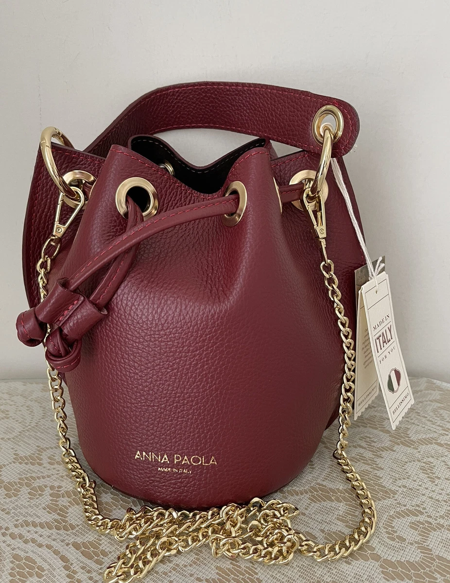 Italian leather bucket bag deals