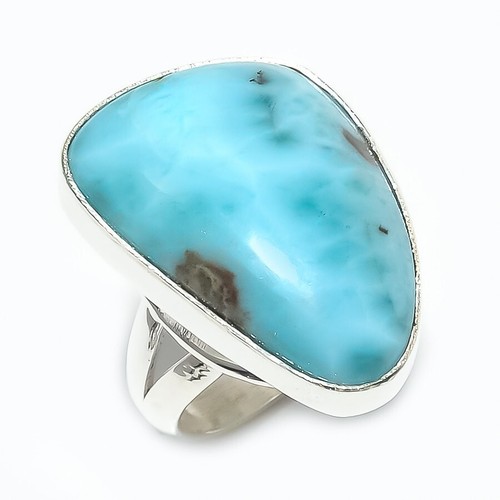 Scenic Caribéenne Larimar Pierre 925 Argent Sterling Handmade Bague