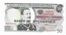 MOZAMBIQUE 50 ESCUDOS 1970 P 116 UNC LARGE NOTES
