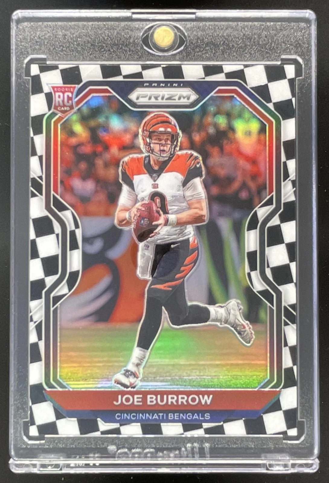 2020 Panini Prizm Prizm Black & White Checker #307 Joe Burrow RC