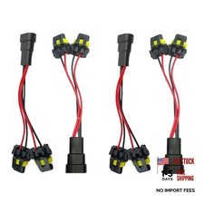 4Pcs 9005 9006 Male to Female 2 Way Splitter Wire Bulb Socket Headlight